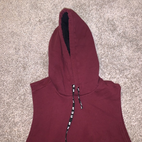 Forever 21 Maroon & Black Sleeveless Hoodie size S - Picture 5 of 11